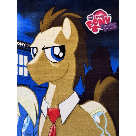 My Little Pony Dr Whooves Blanket Doctor Who Tardis Friendship is Magic 64"x45" - Picture 3 of 13